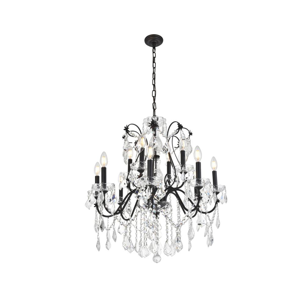 St. Francis 12 Light Dark Bronze Chandelier Clear Royal Cut Crystal. Picture 5