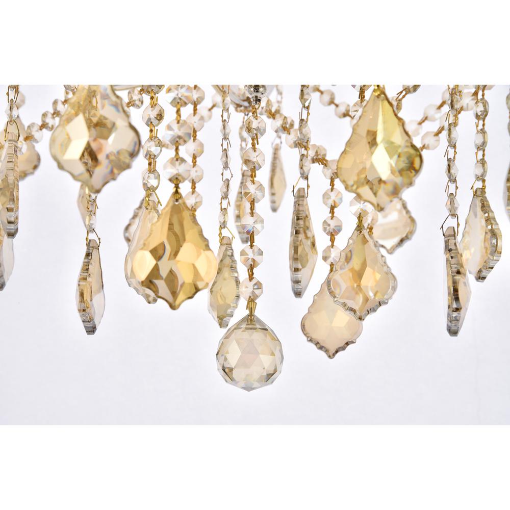 13 Light Golden Teak Chandelier Golden Teak (Smoky) Royal Cut Crystal. Picture 3