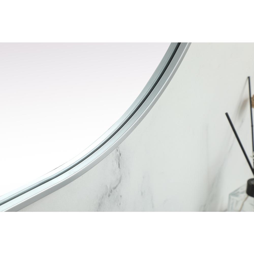 Metal Frame Oval Mirror 24X60 Inch In Silver. Picture 6