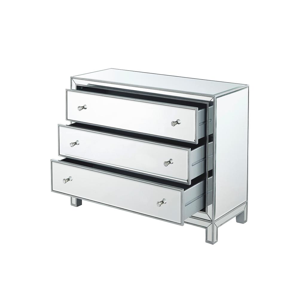 Chest 3 Drawers 40In. W X 16In. D X 32In. H In Antique Silver Paint. Picture 2