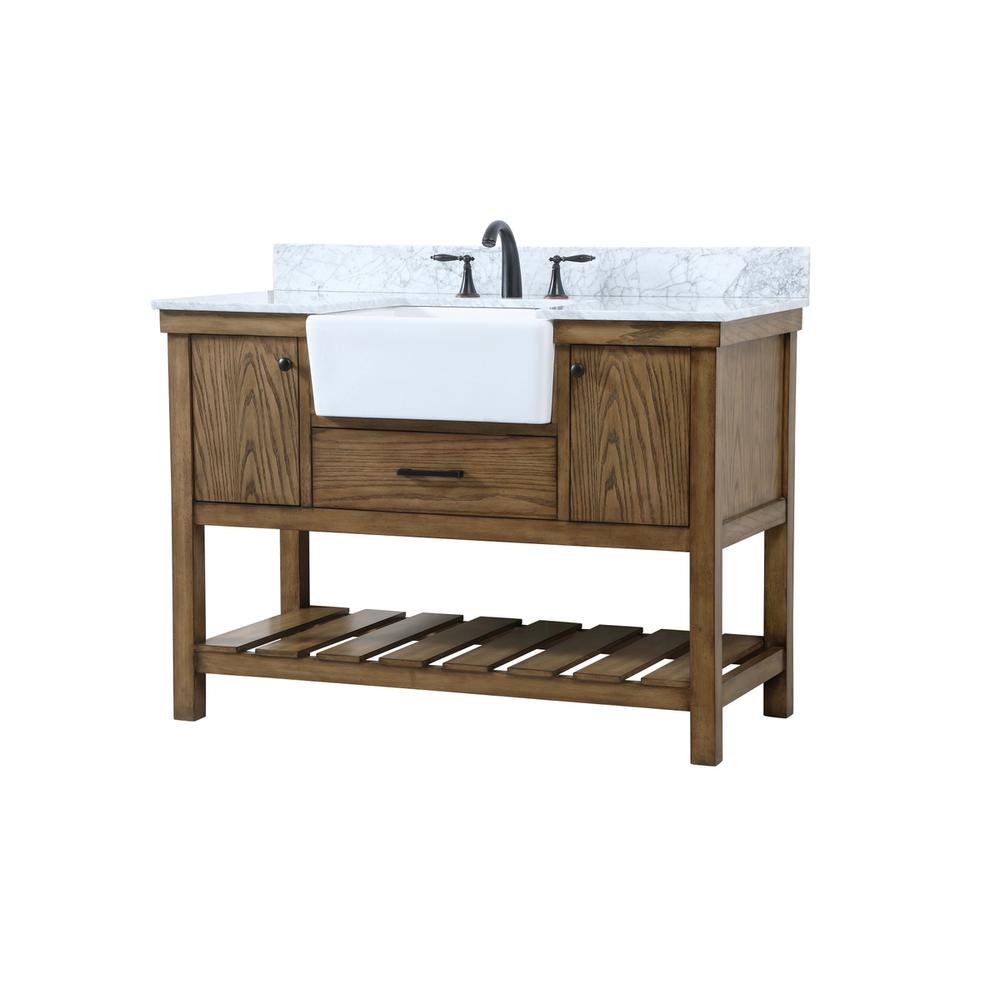 48 Inch Single Bathroom Vanity In Driftwood With Backsplash. Picture 7
