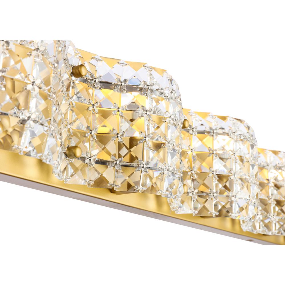 Ollie 4 Light Brass And Clear Crystals Wall Sconce. Picture 11