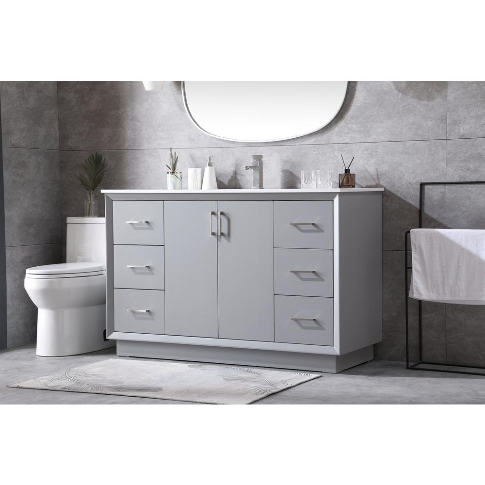 54 Inch Single Bathroom Vanity In Grey. Picture 2