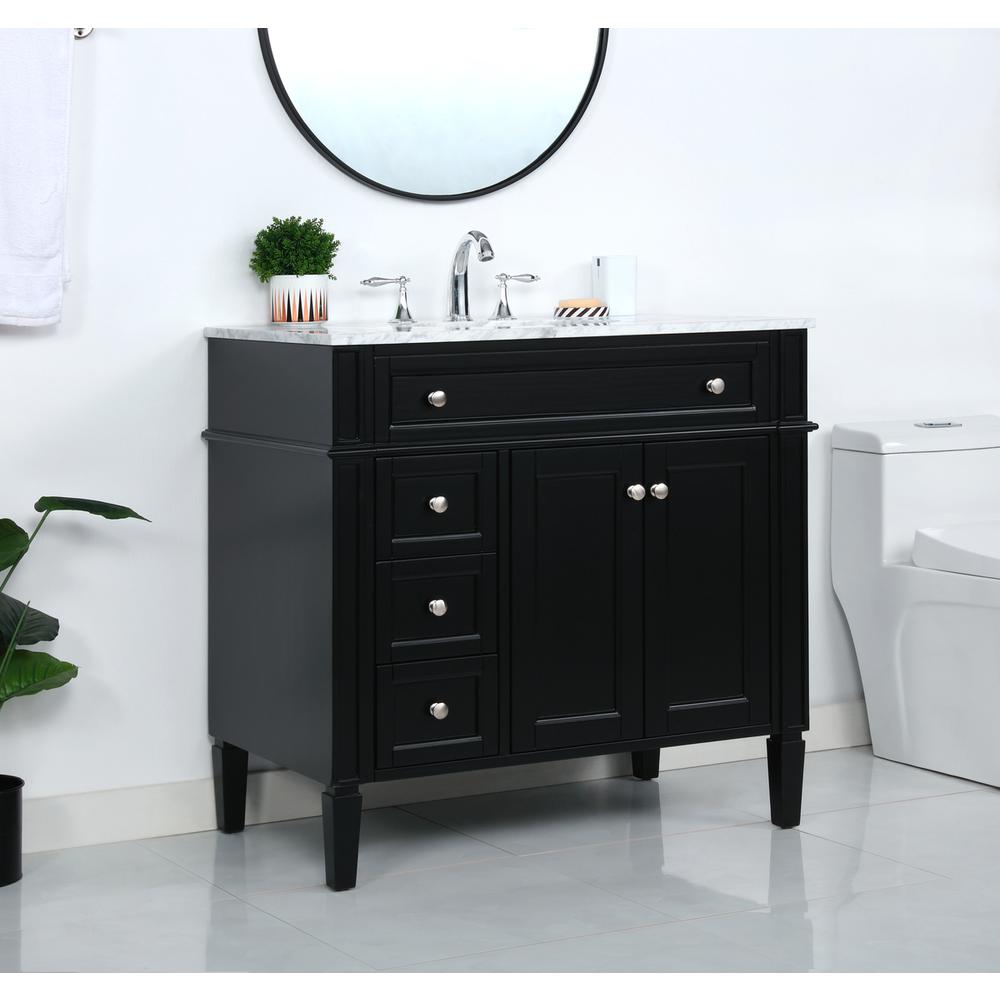 36 Inch Single Bathroom Vanity In Black. Picture 2