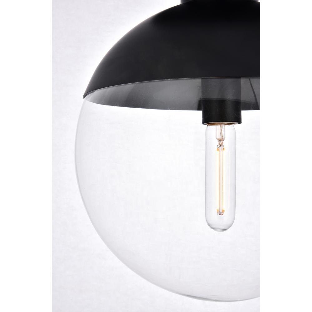 Eclipse 1 Light Black Flush Mount With Clear Glass. Picture 4