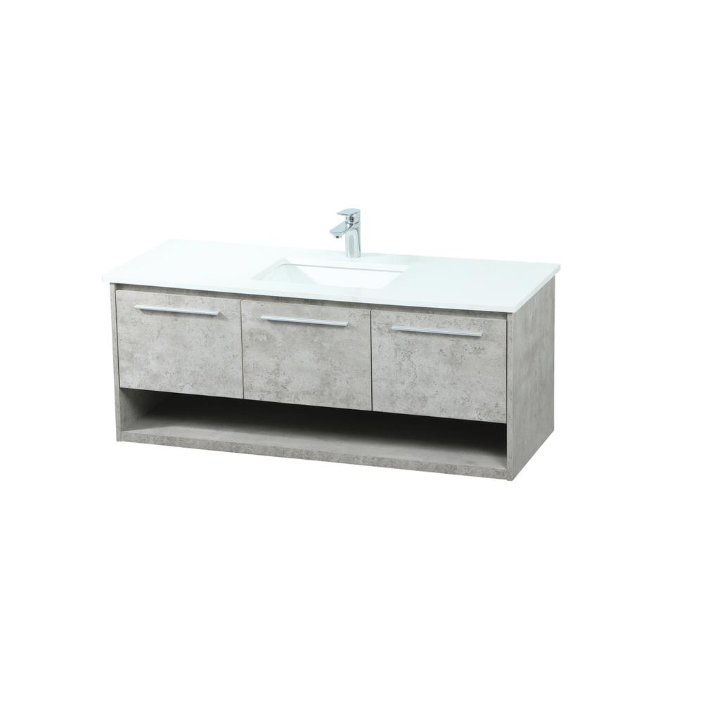48 Inch Single Bathroom Vanity In Concrete Grey. Picture 8