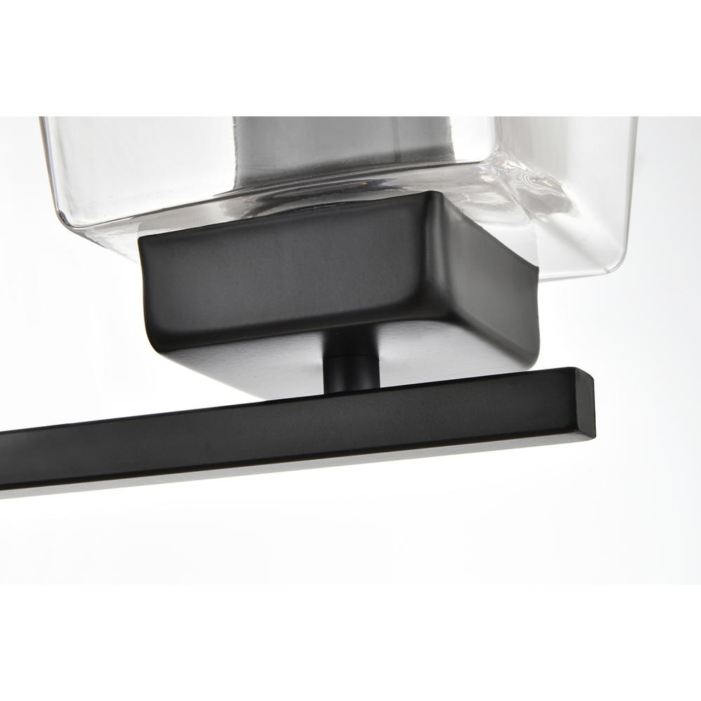 Merrick 4 Light Black And Clear Bath Sconce. Picture 6