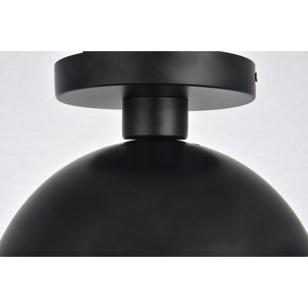 Eclipse 1 Light Black Flush Mount With Frosted White Glass. Picture 3