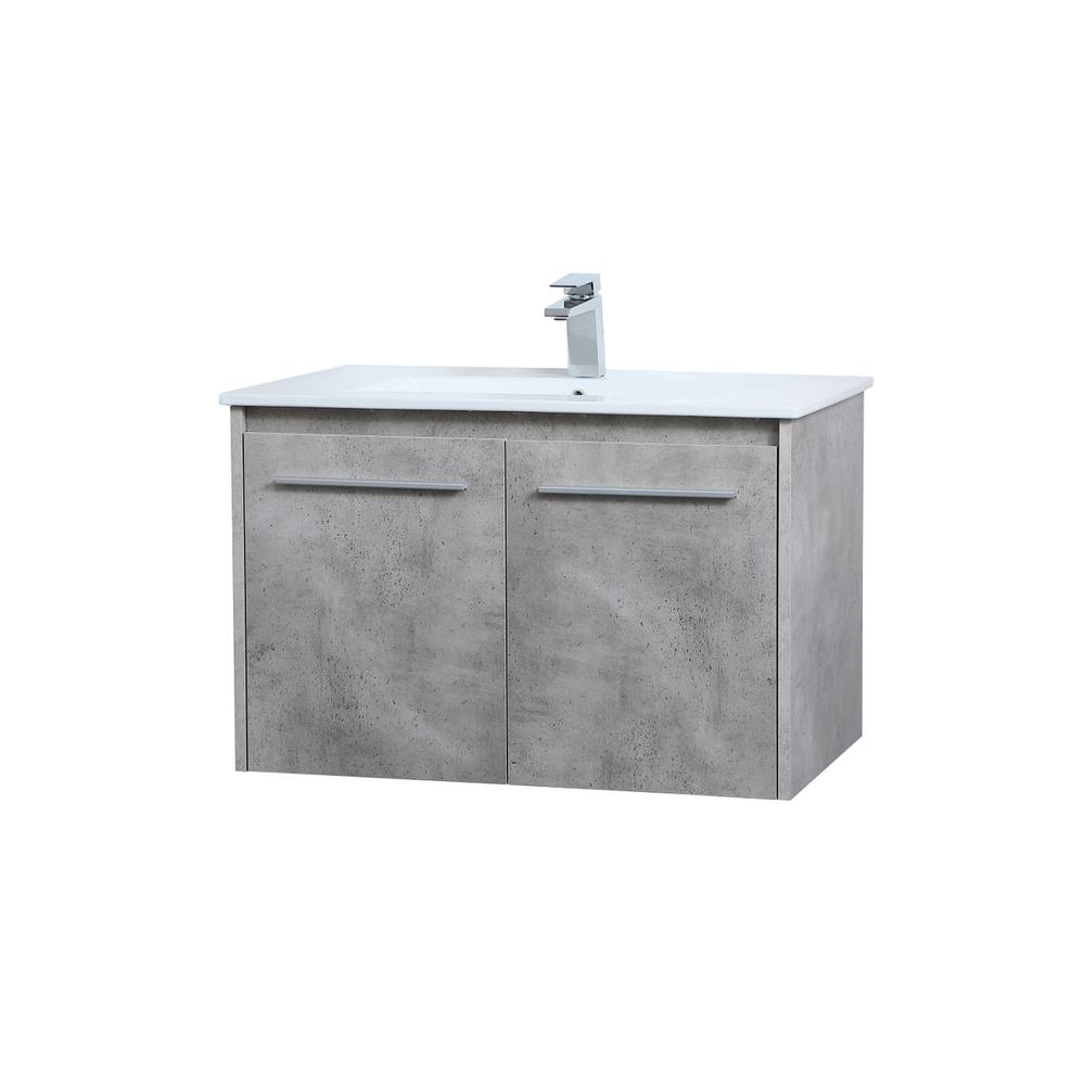 30 Inch  Single Bathroom Floating Vanity In Concrete Grey. Picture 6
