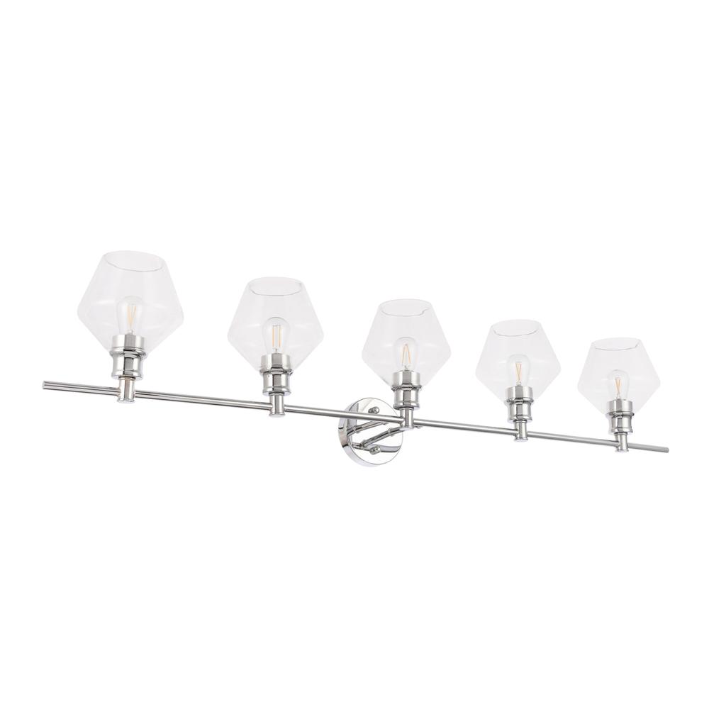 Gene 5 Light Chrome And Clear  Glass Wall Sconce. Picture 6