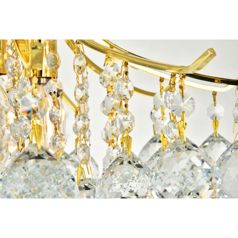 Toureg 3 Light Gold Flush Mount Clear Royal Cut Crystal. Picture 4