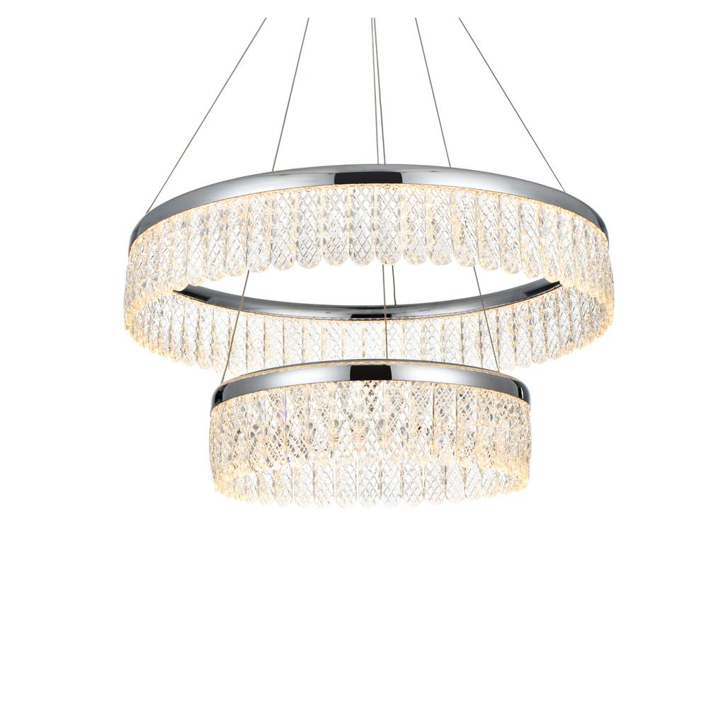 Rune 24 Inch Adjustable Led Chandelier In Chrome. Picture 4