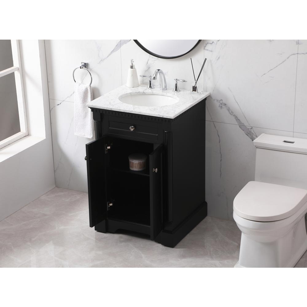 24 Inch Single Bathroom Vanity Set In Black. Picture 3