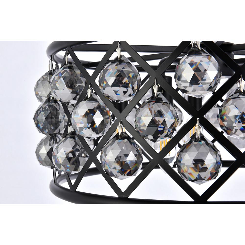 Madison 5 Light Matte Black Chandelier Silver Shade (Grey) Royal Cut Crystal. Picture 5