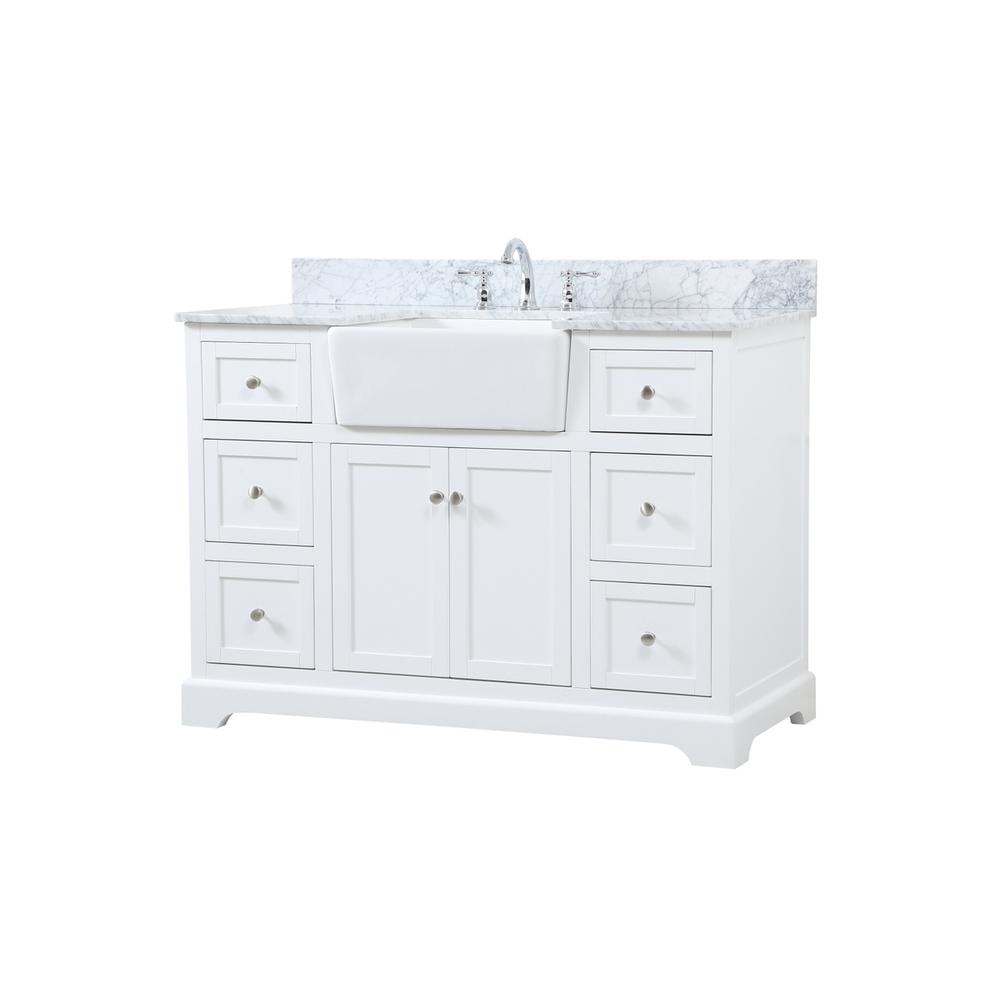 48 Inch Single Bathroom Vanity In White. Picture 7