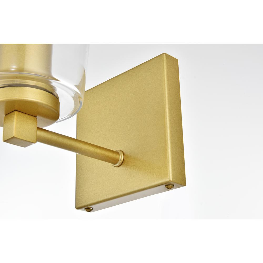 Kacey 1 Light Brass And Clear Bath Sconce. Picture 5