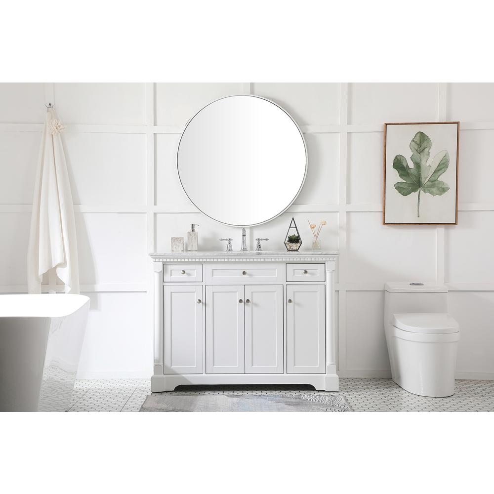 48 Inch Single Bathroom Vanity In  White. Picture 4
