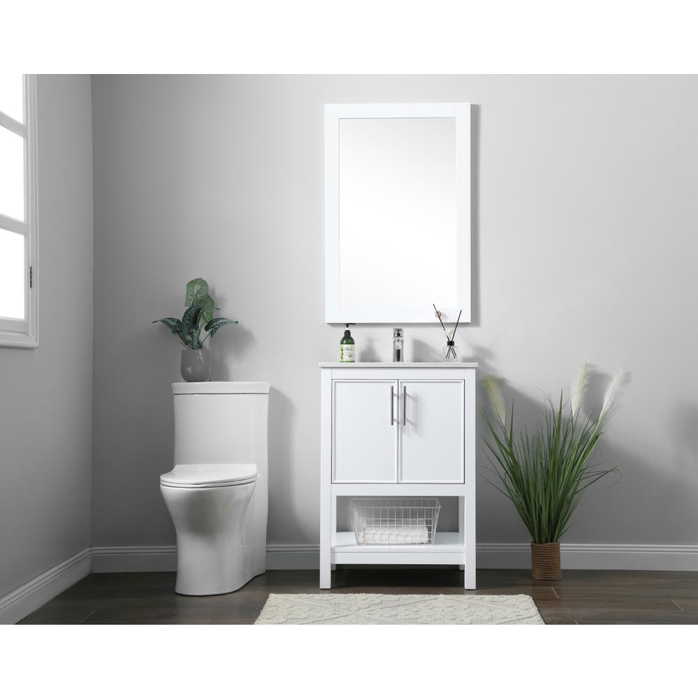 24 Inch Single Bathroom Vanity In White. Picture 4