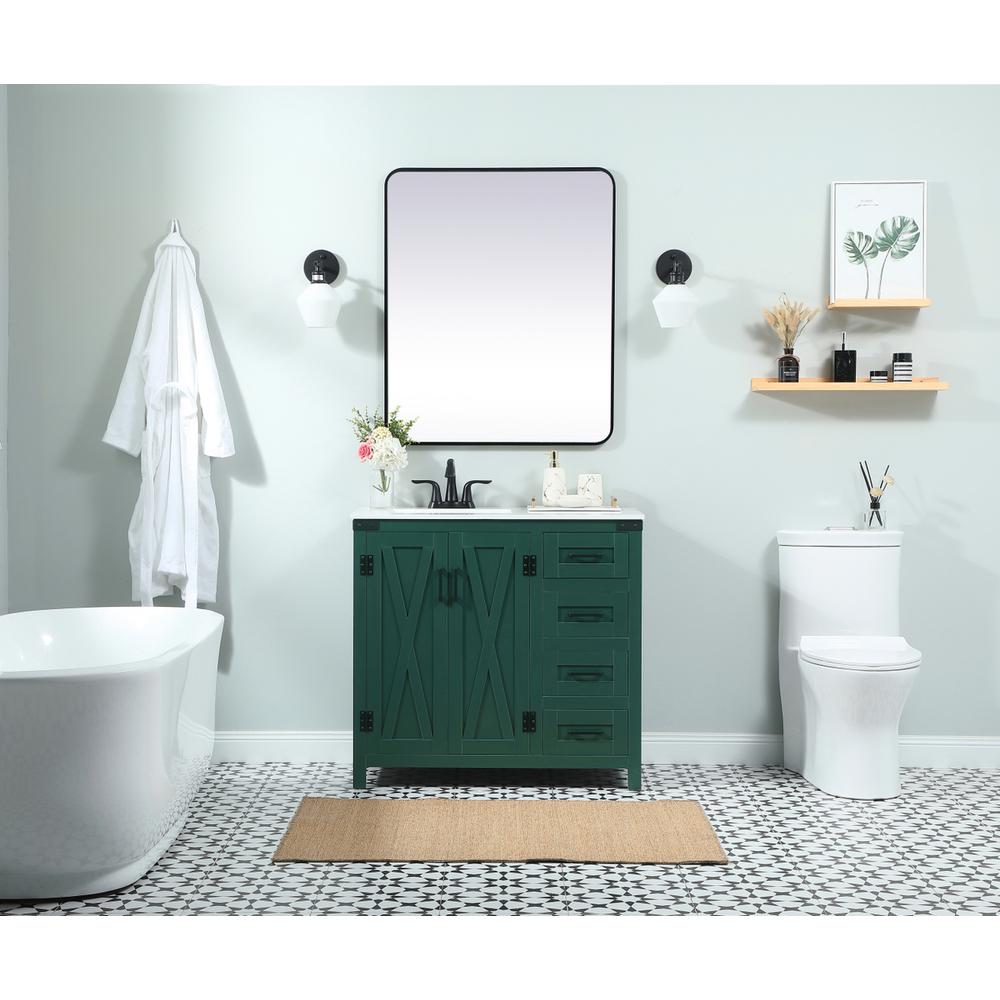 36 Inch Single Bathroom Vanity In Green. Picture 4