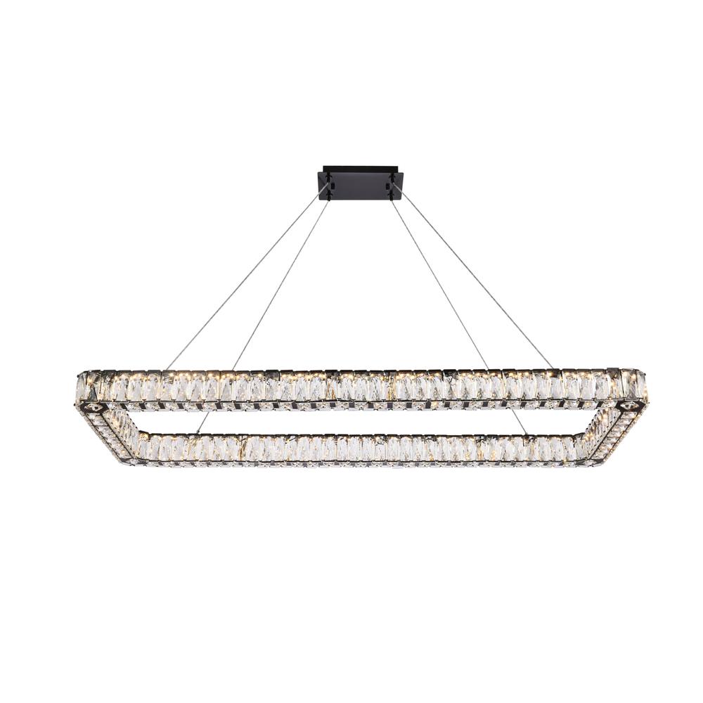 Monroe 50 Inch Led Single Rectangle Pendant In Black. Picture 1