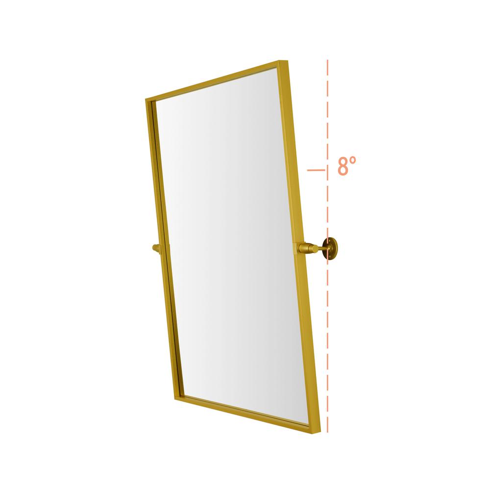Rectangle Pivot Mirror 24X32 Inch In Gold. Picture 6