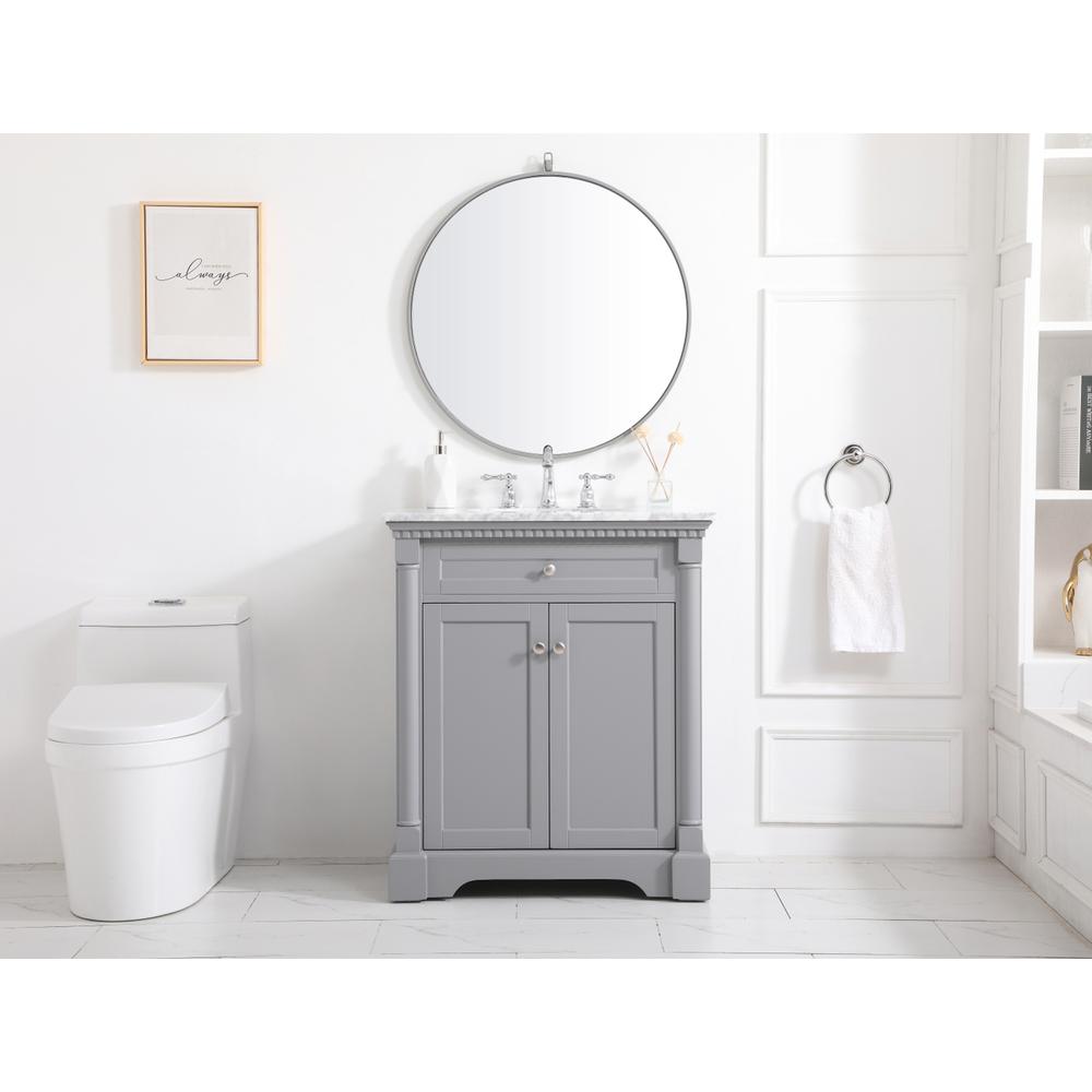 30 Inch Single Bathroom Vanity In  Grey. Picture 4