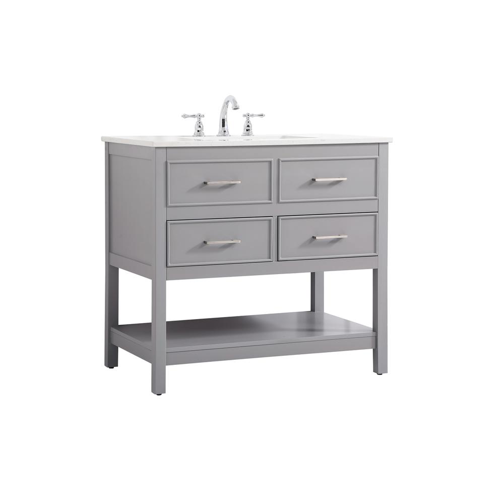 36 Inch Single Bathroom Vanity In Gray. Picture 7
