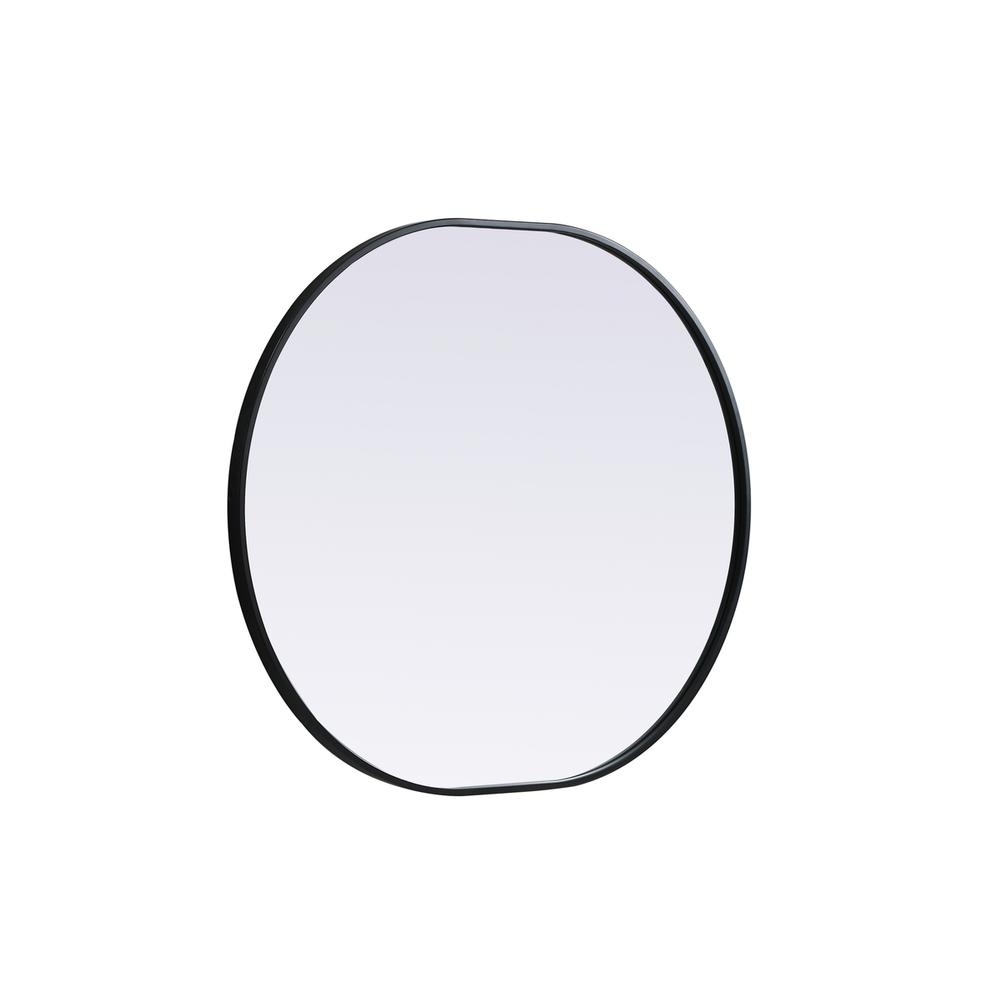 Metal Frame Oval Mirror 30X36 Inch In Black. Picture 9