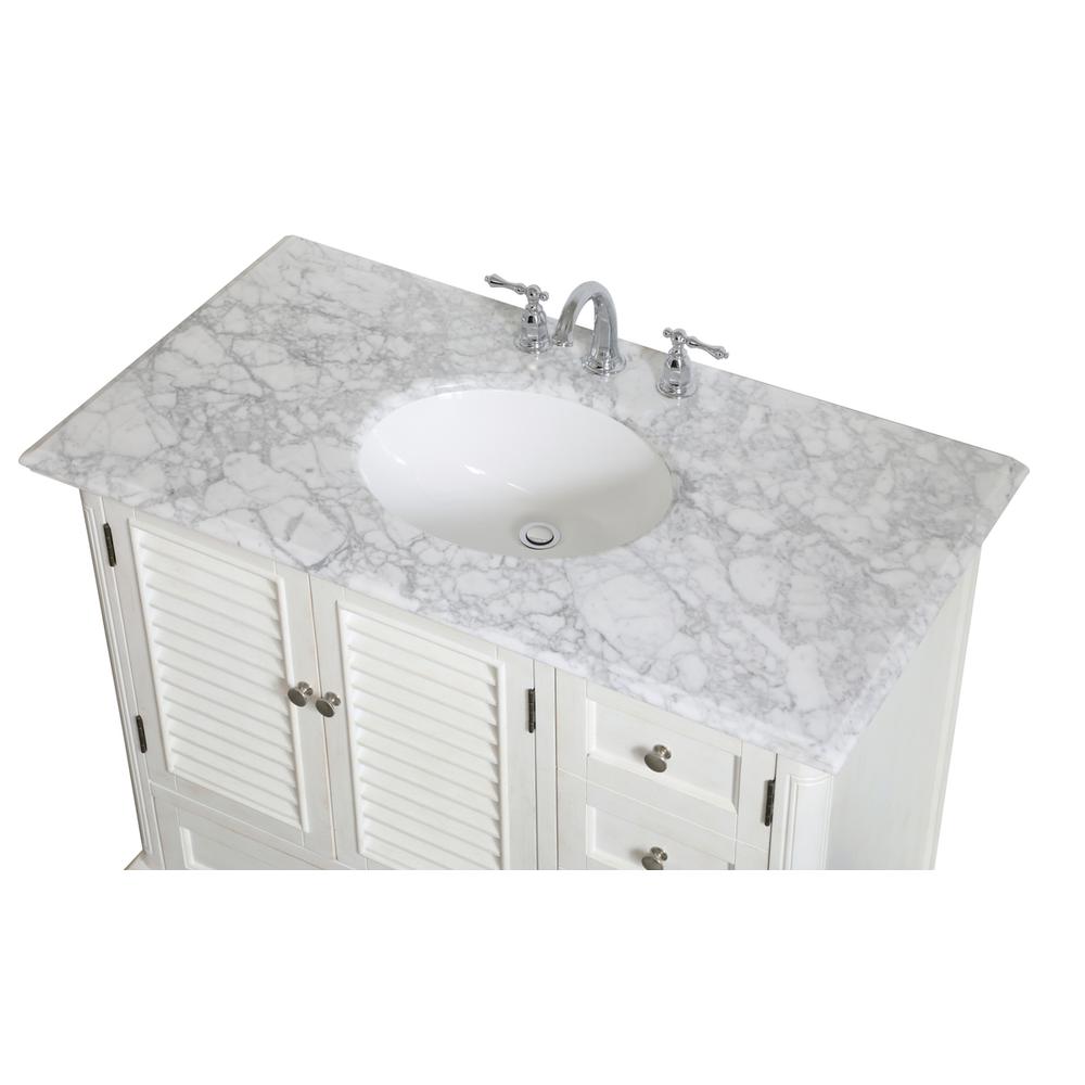 42 Inch Single Bathroom Vanity In Antique White. Picture 9