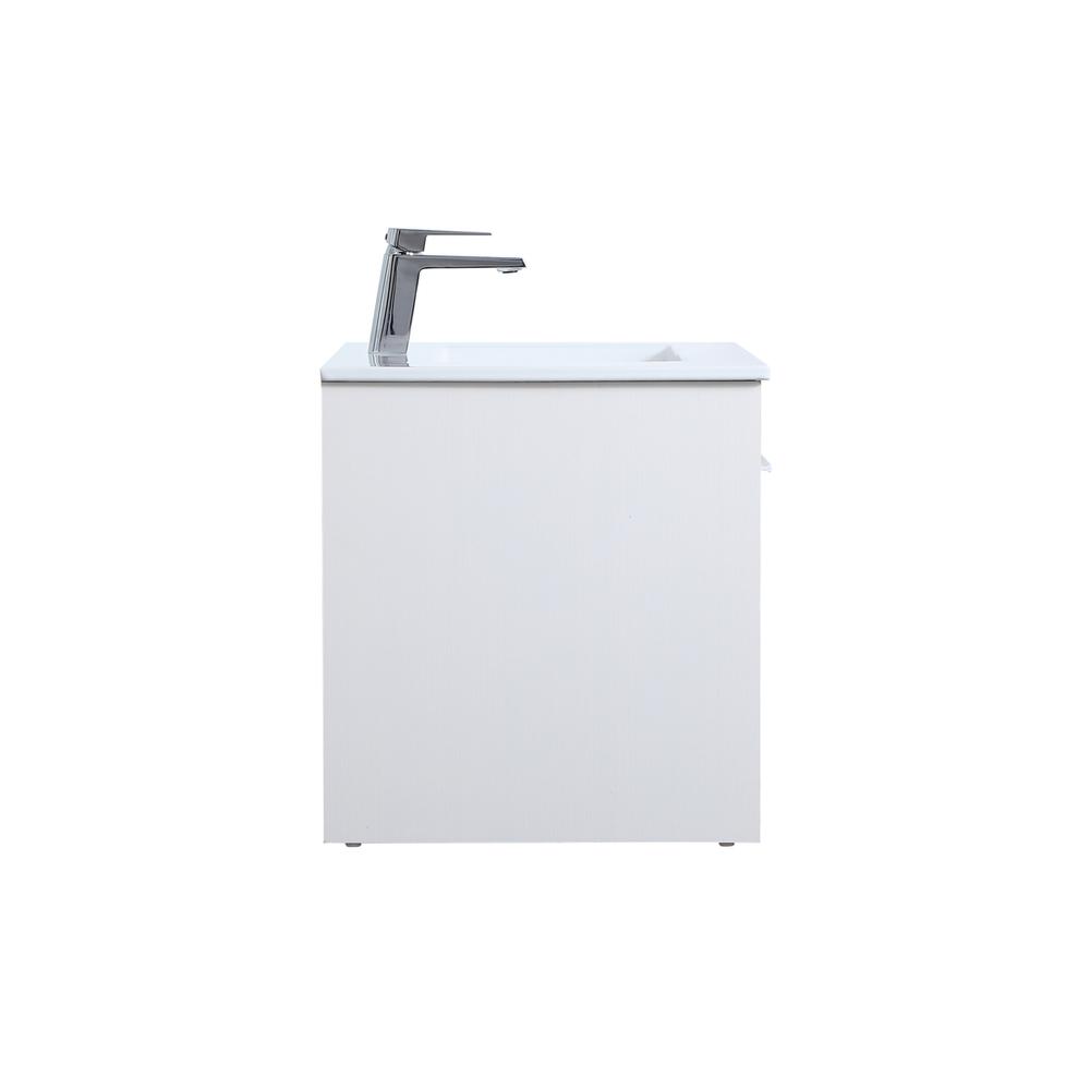 30 Inch  Single Bathroom Floating Vanity In White. Picture 11
