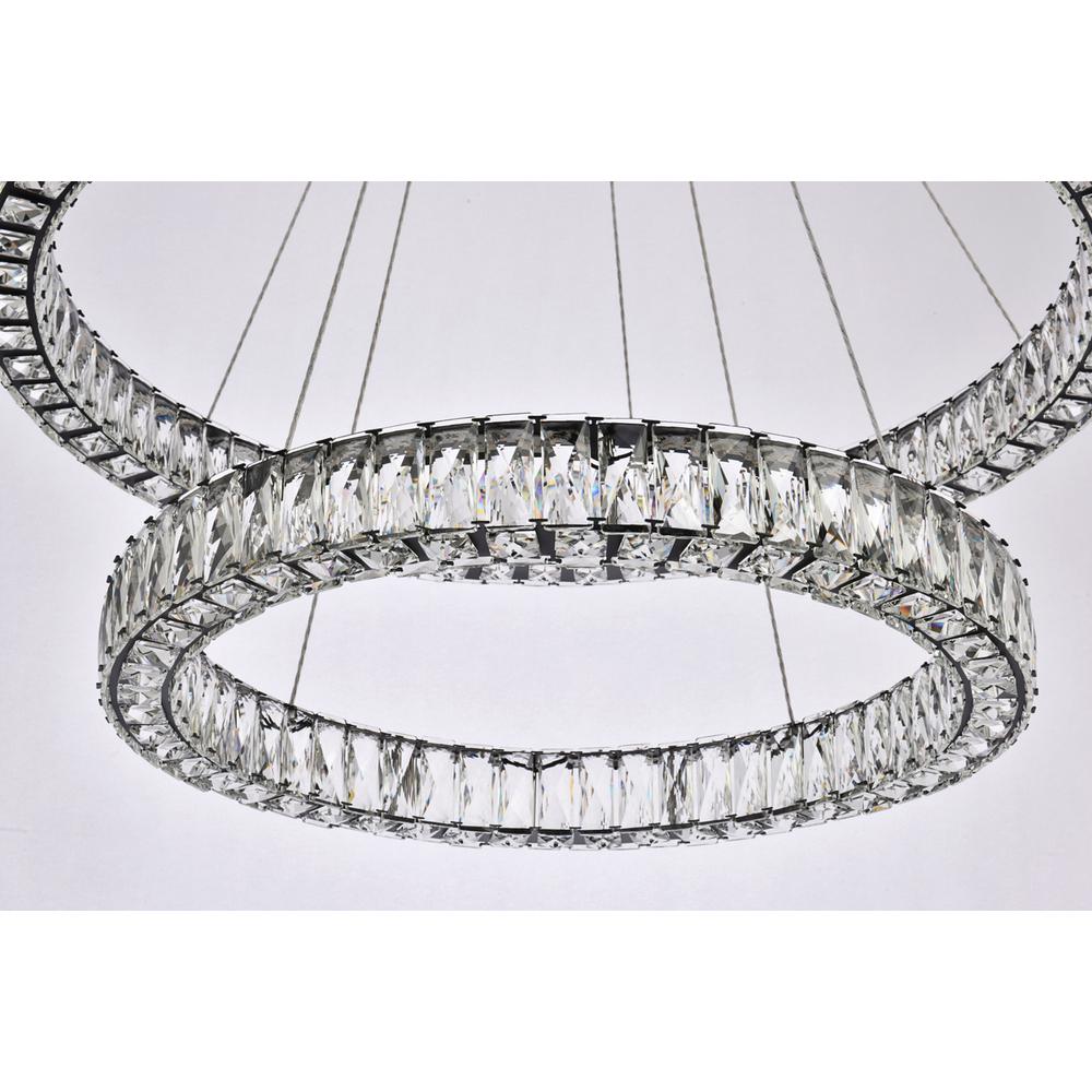 Monroe 36 Inch Led Double Ring Chandelier In Black. Picture 3