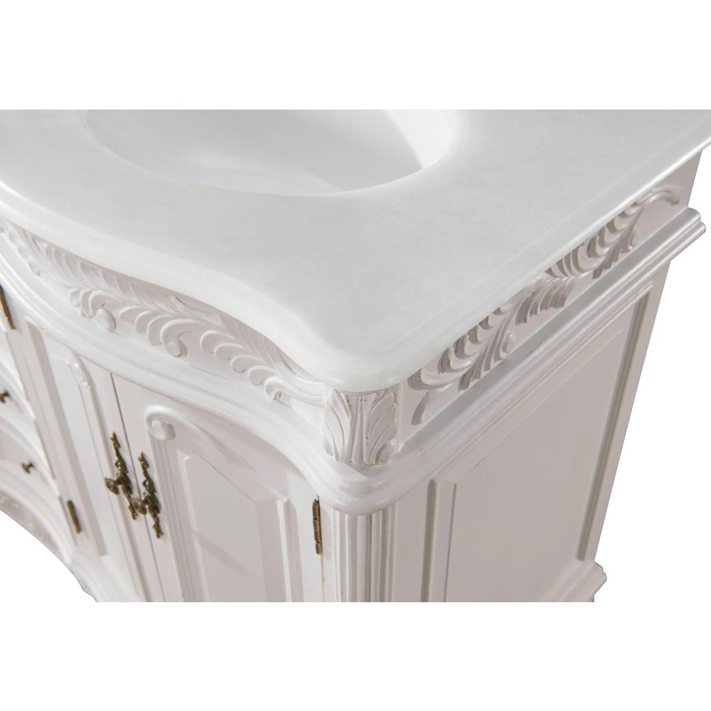 60 Inch Double Bathroom Vanity In Antique White. Picture 11