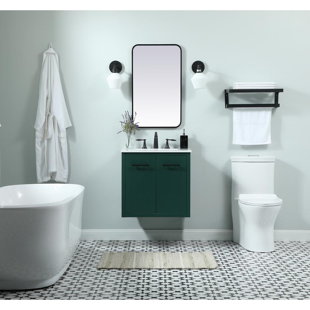 24 Inch Single Bathroom Vanity In Green. Picture 7