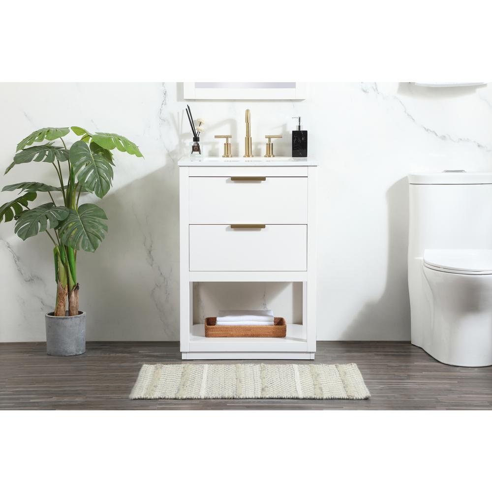 24 Inch Single Bathroom Vanity In White. Picture 14