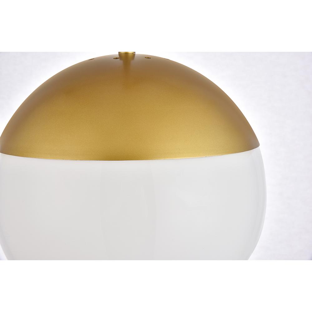 Eclipse 1 Light Brass Pendant With Frosted White Glass. Picture 3