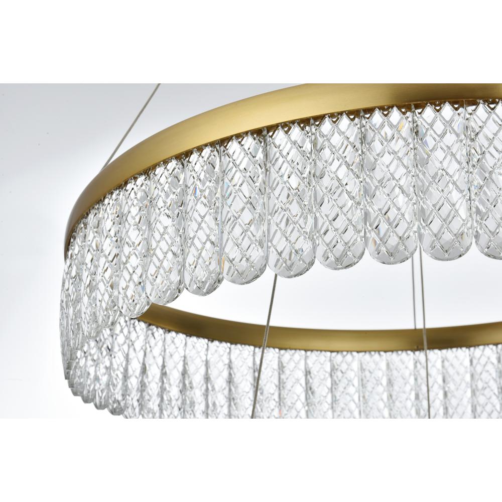 Rune 24 Inch Adjustable Led Chandelier In Satin Gold. Picture 7