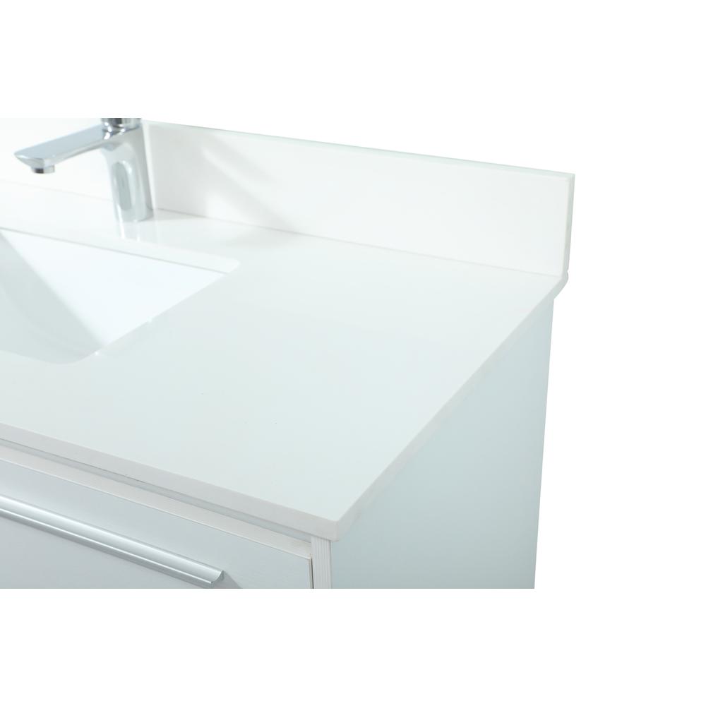 40 Inch Single Bathroom Vanity In White With Backsplash. Picture 11
