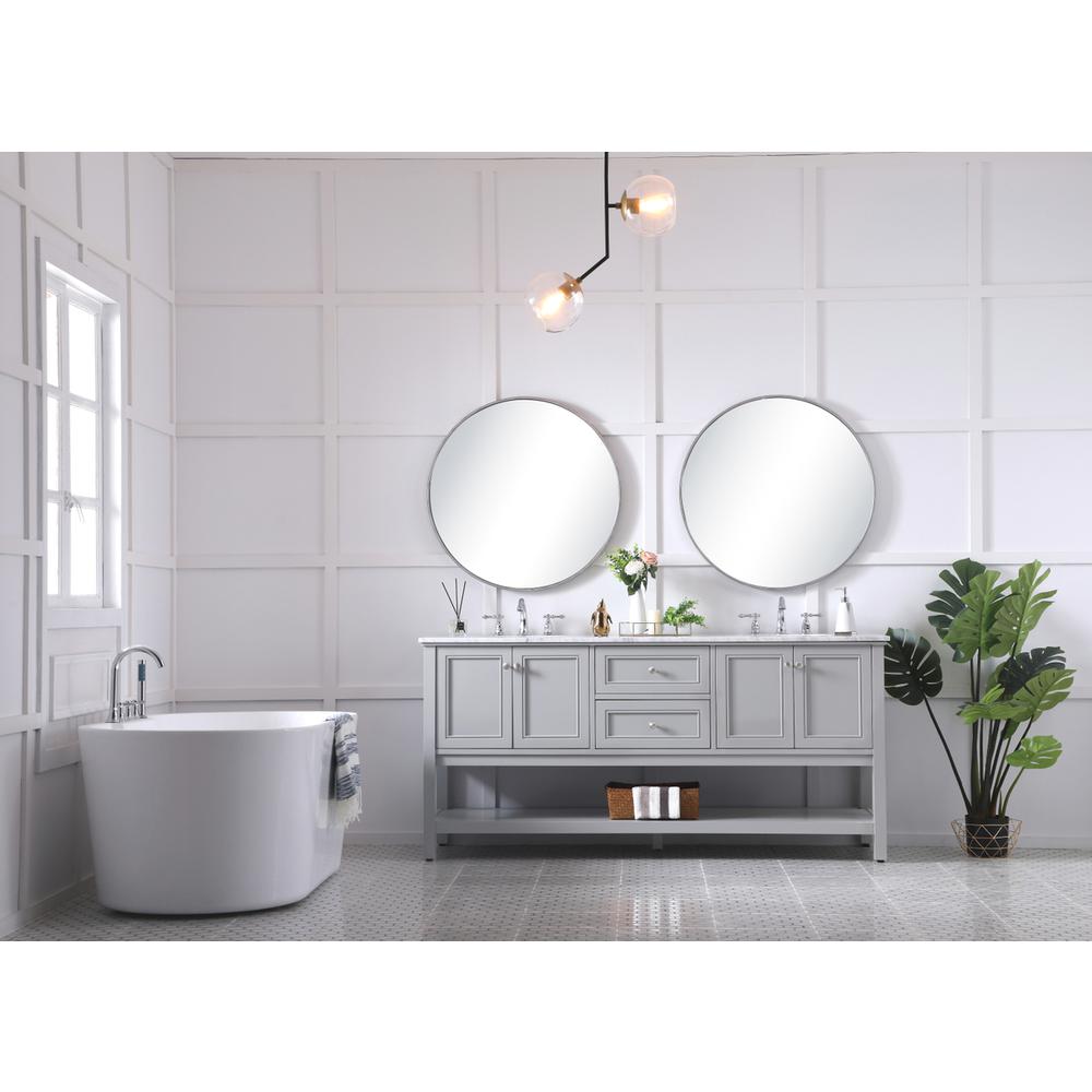 72 In. Double Sink Bathroom Vanity Set In Grey. Picture 7
