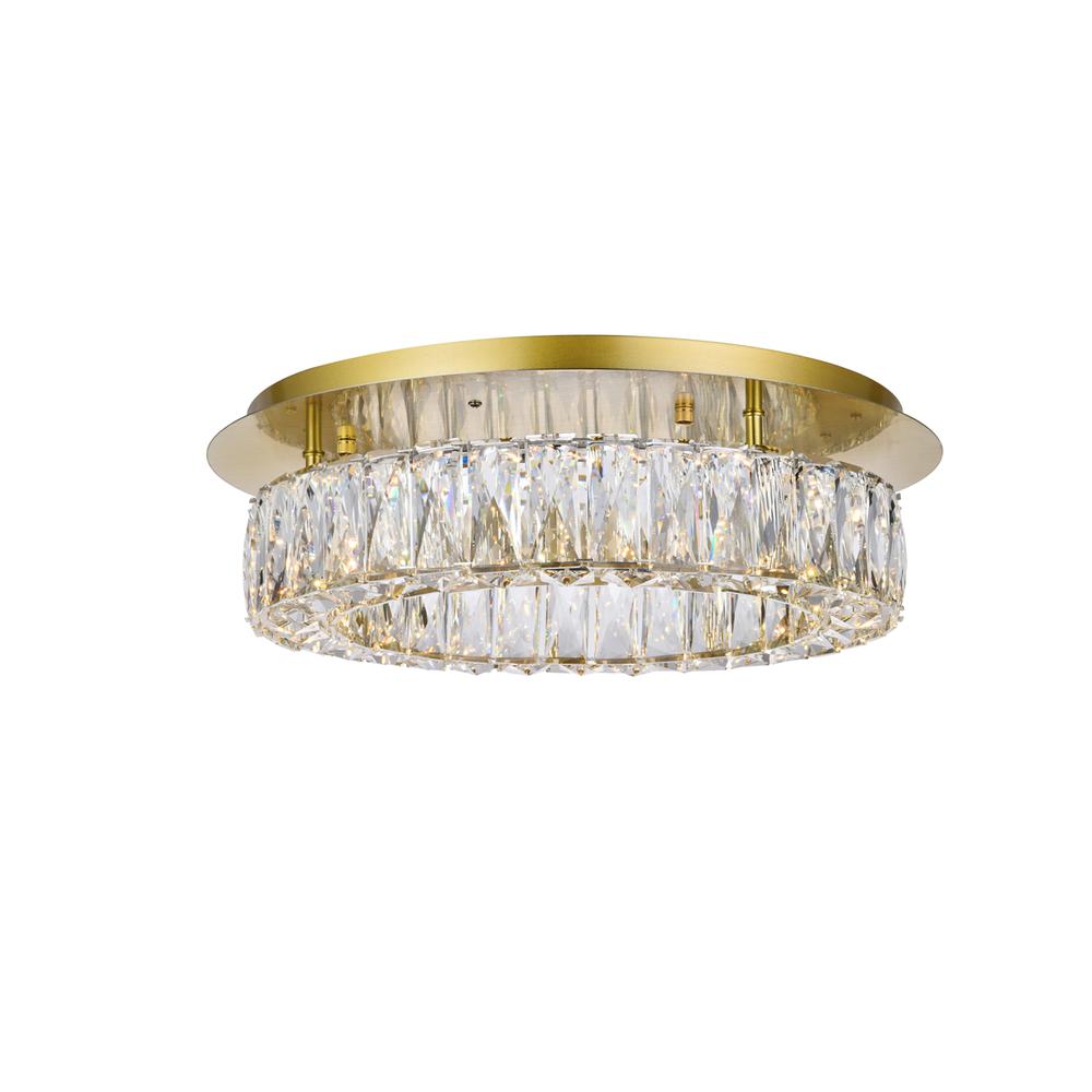 Monroe Led Light Gold Flush Mount Clear Royal Cut Crystal. Picture 1