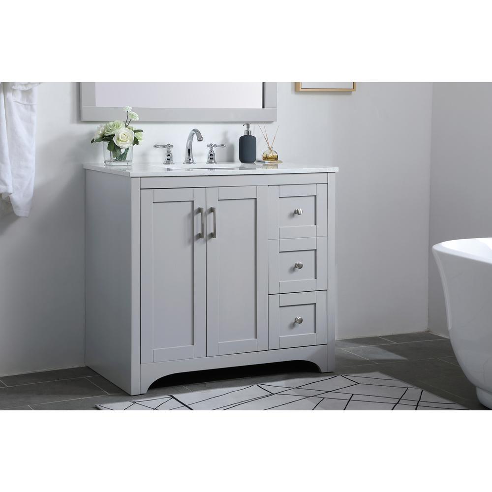 36 Inch Single Bathroom Vanity In Grey. Picture 2