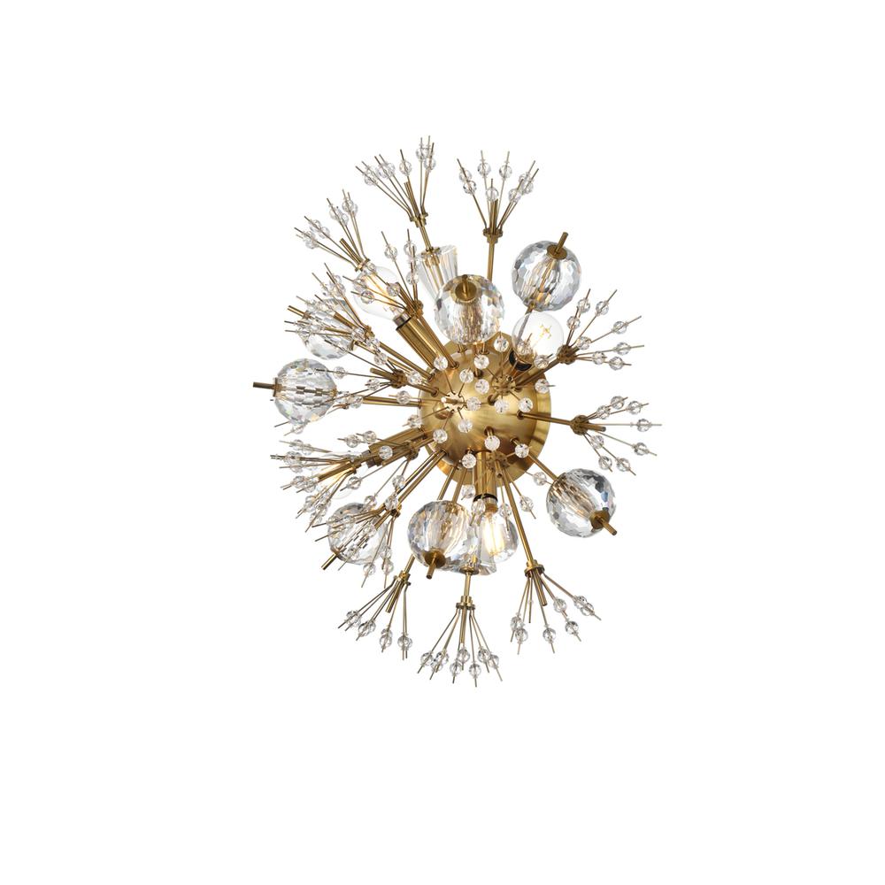 Vera 19 Inch Crystal Starburst Wall Sconce In Gold. Picture 2