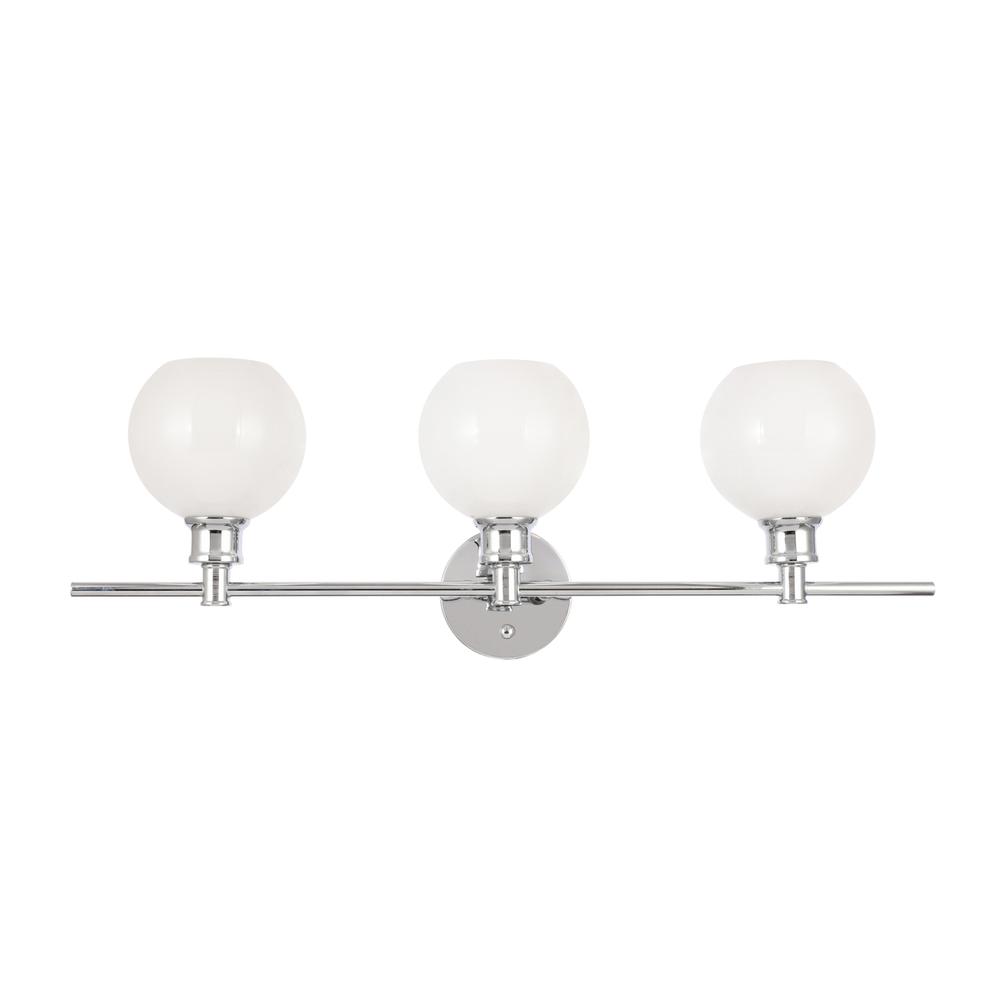 Collier 3 Light Chrome And Frosted White Glass Wall Sconce. Picture 2