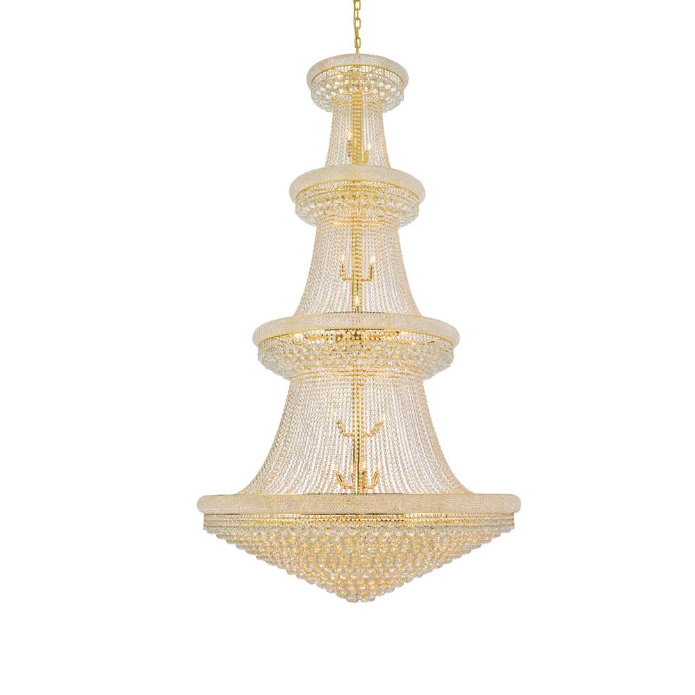 Primo 48 Light Gold Chandelier Clear Royal Cut Crystal. Picture 2