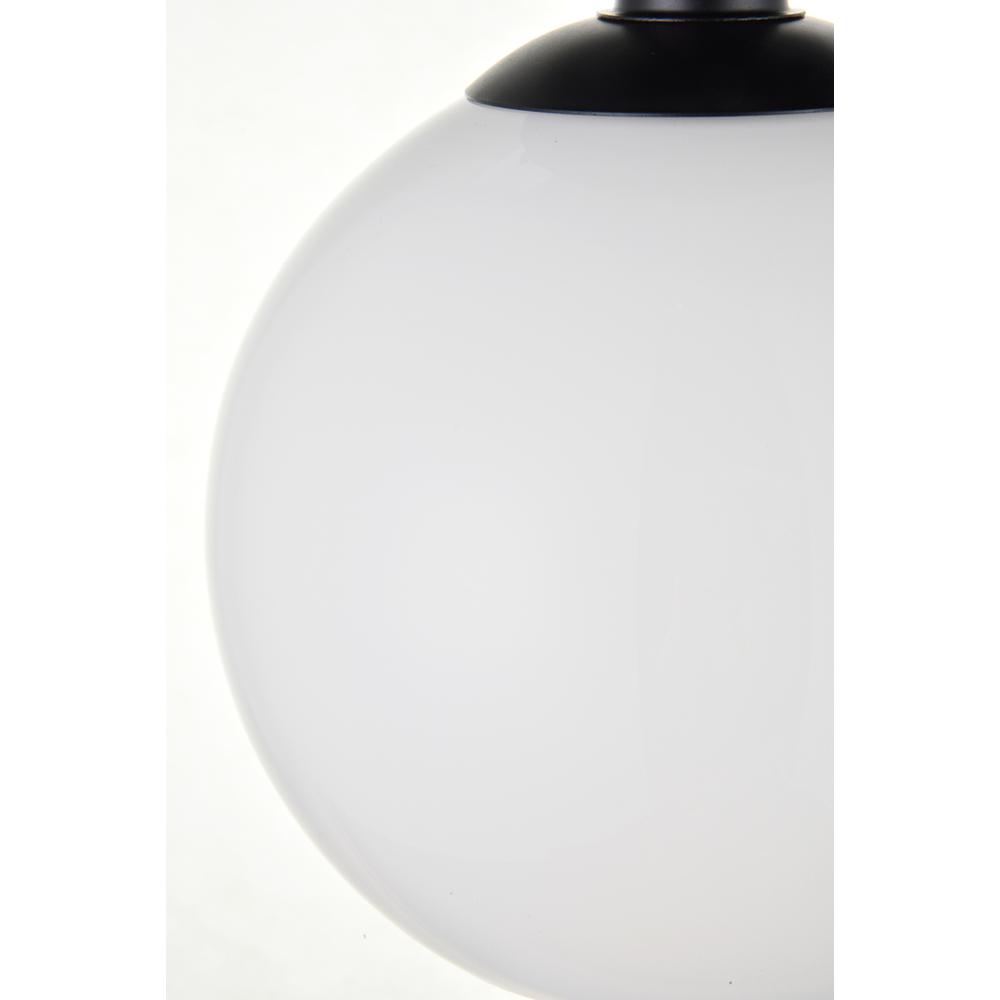 Baxter 1 Light Black Flush Mount With Frosted White Glass. Picture 4