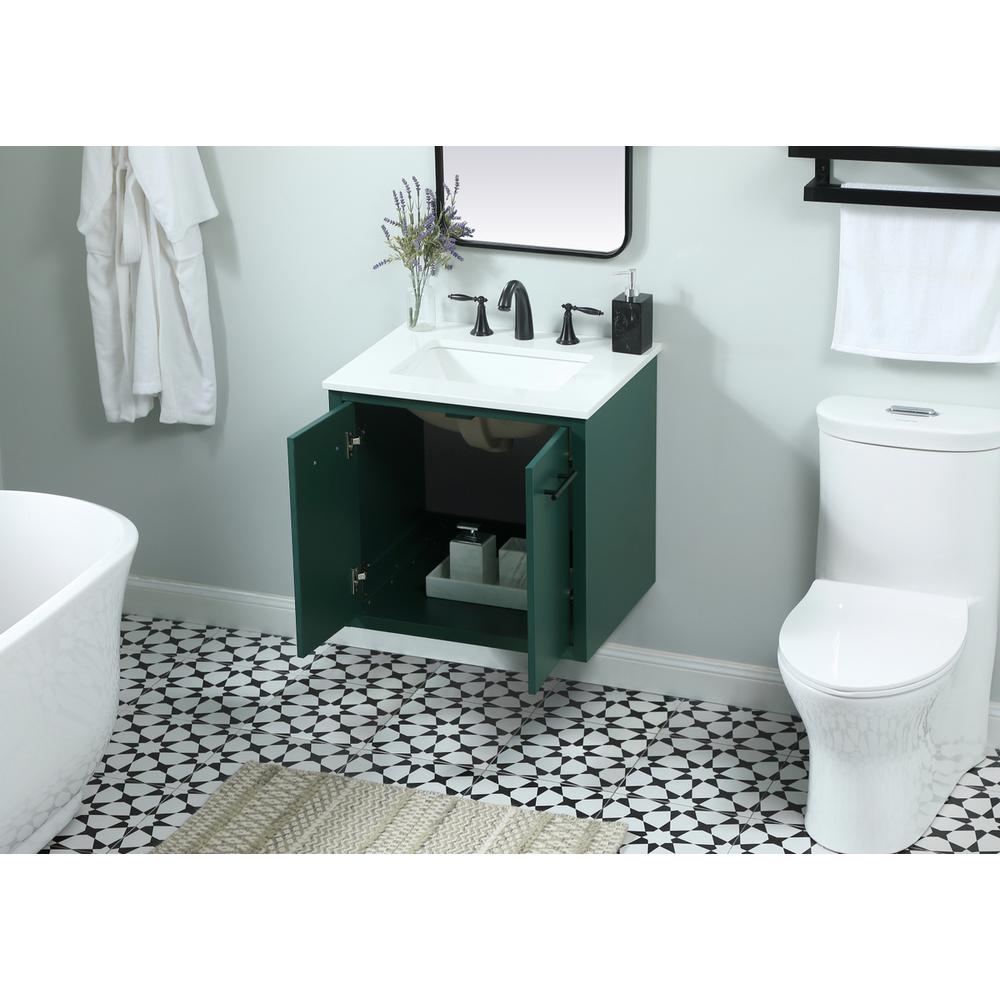 24 Inch Single Bathroom Vanity In Green. Picture 6