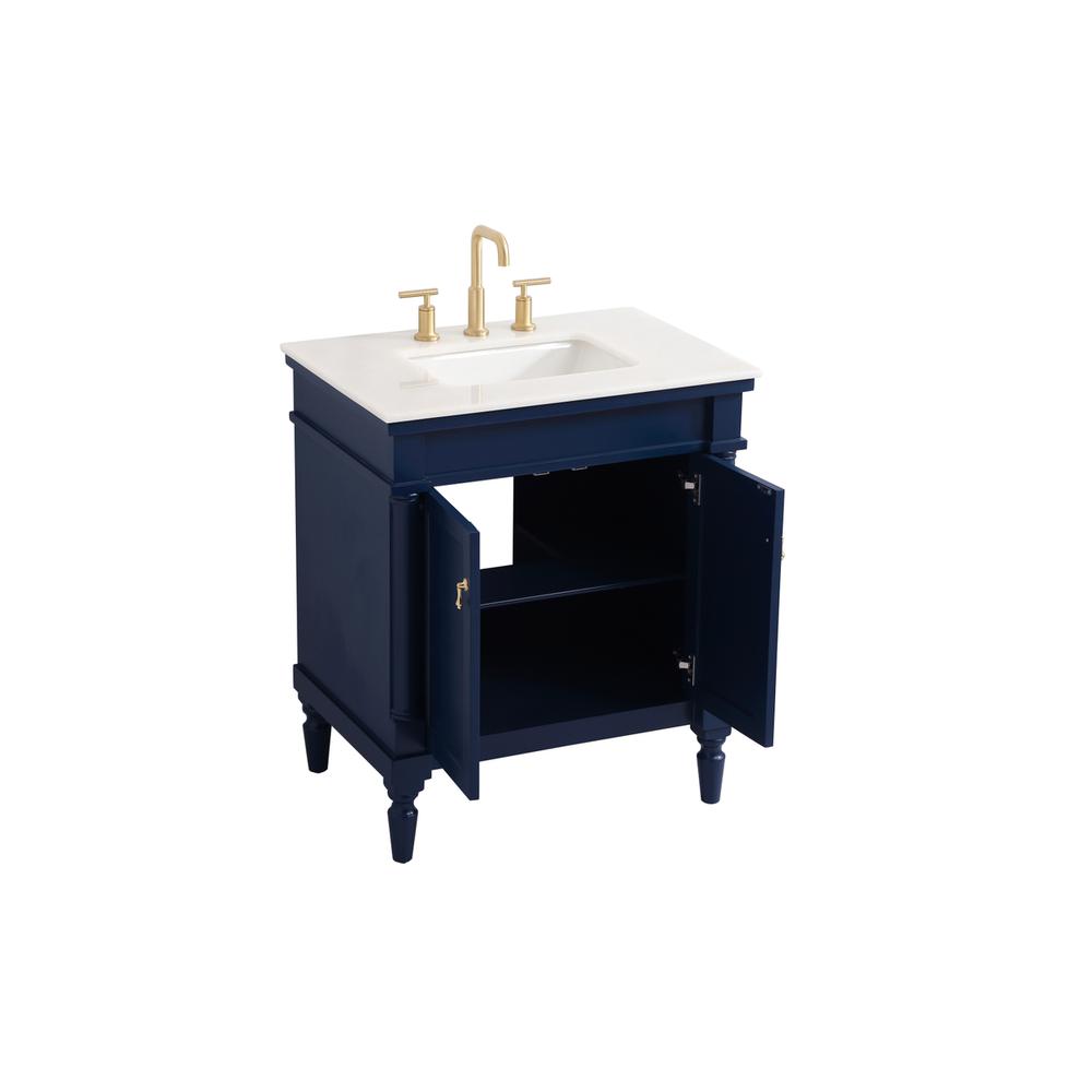 30 Inch Single Bathroom Vanity In Blue. Picture 9