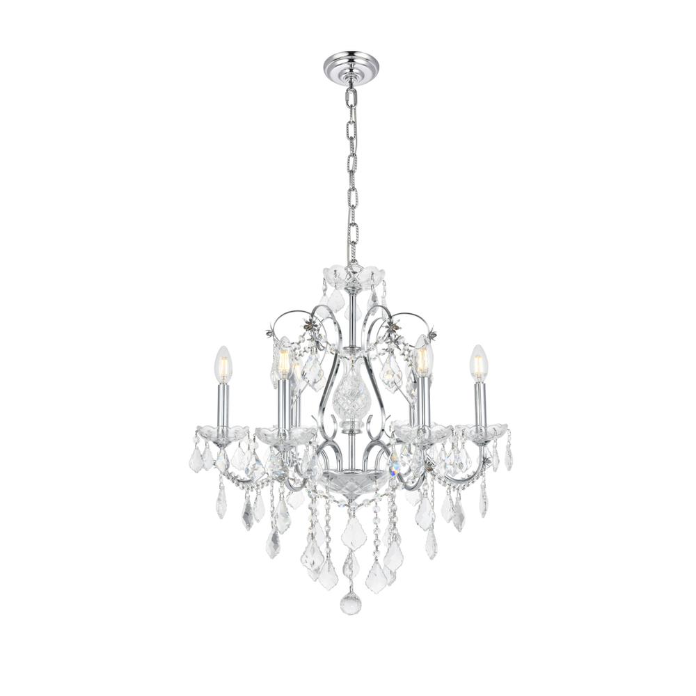 St. Francis 6 Light Chrome Chandelier Clear Royal Cut Crystal. Picture 5