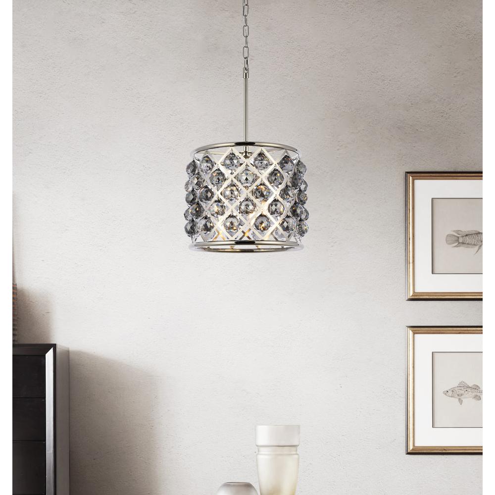 Madison 4 Light Polished Nickel Pendant Silver Shade (Grey) Royal Cut Crystal. Picture 7