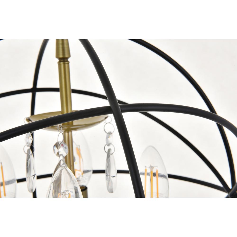 Wallace 4 Light Matte Black And Brass Pendant. Picture 10
