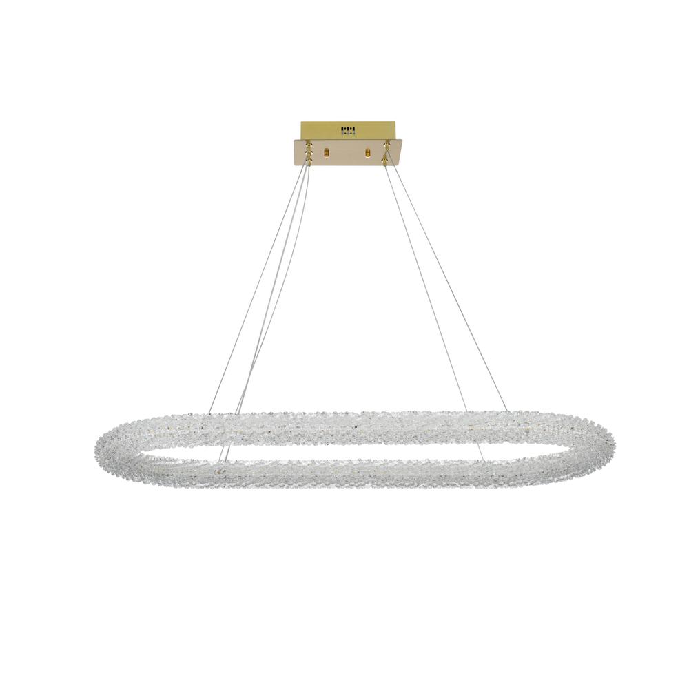 Bowen 42 Inch Adjustable Led Chandelier In Satin Gold. Picture 8